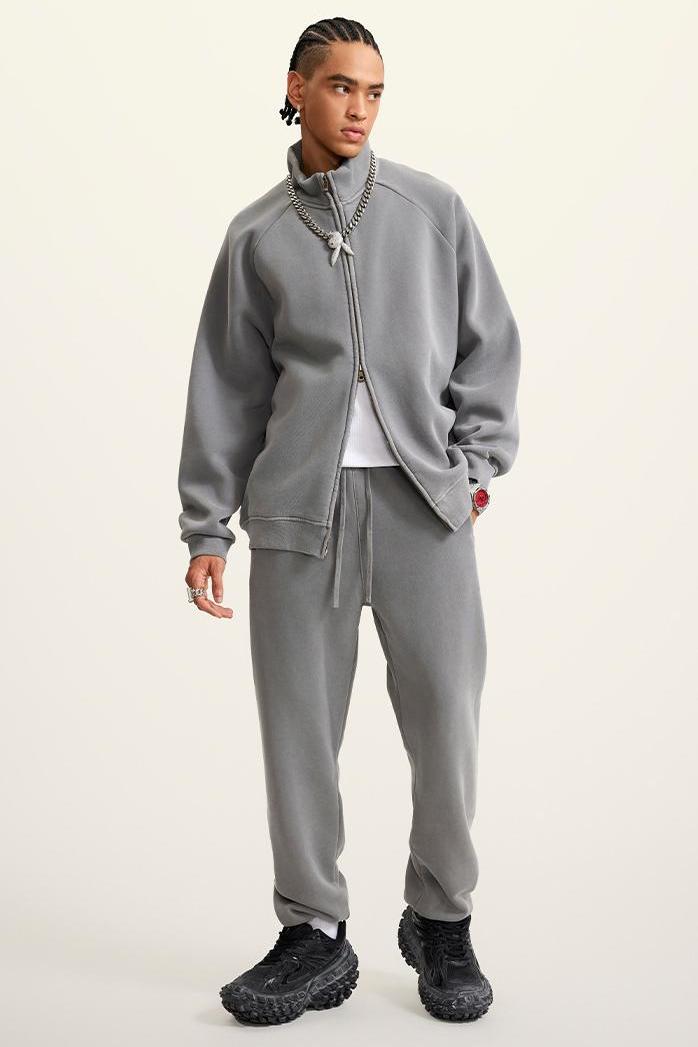 Washed Fleece Zipper Jacket