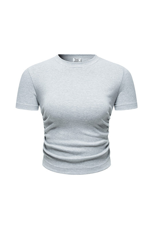220GSM Ruched Crop Tee