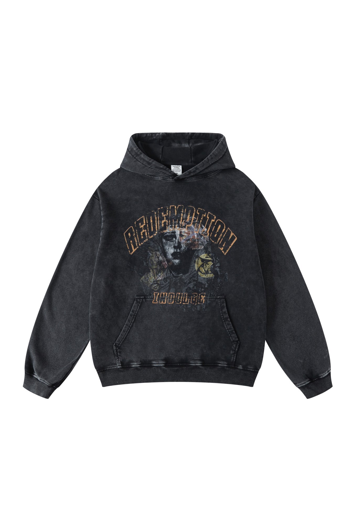 420GSM Over Pocket Printed Washed Hoodie