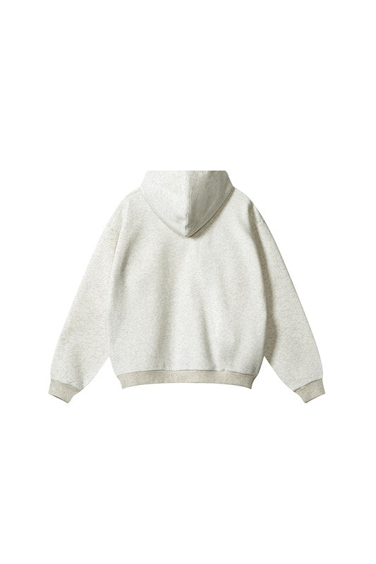 345GSM Solid Color Zipper Pockets Hoodie