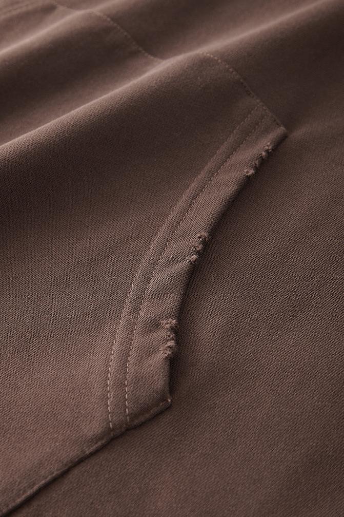 Side Stripe Distressed Hoodie