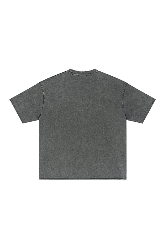 285GSM Distressed Fried Snowflakes Washed Tee
