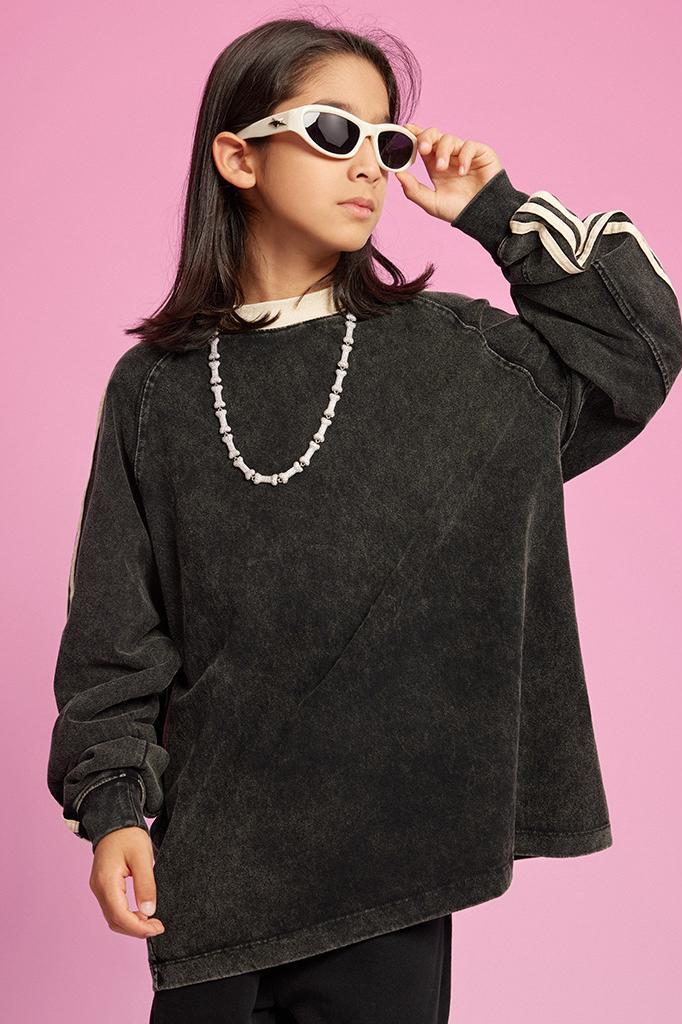 Kids Washed Stripe Crew