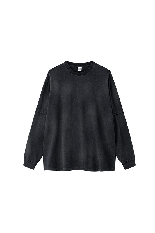 280GSM Spray Washed Splice Sleeve Crew