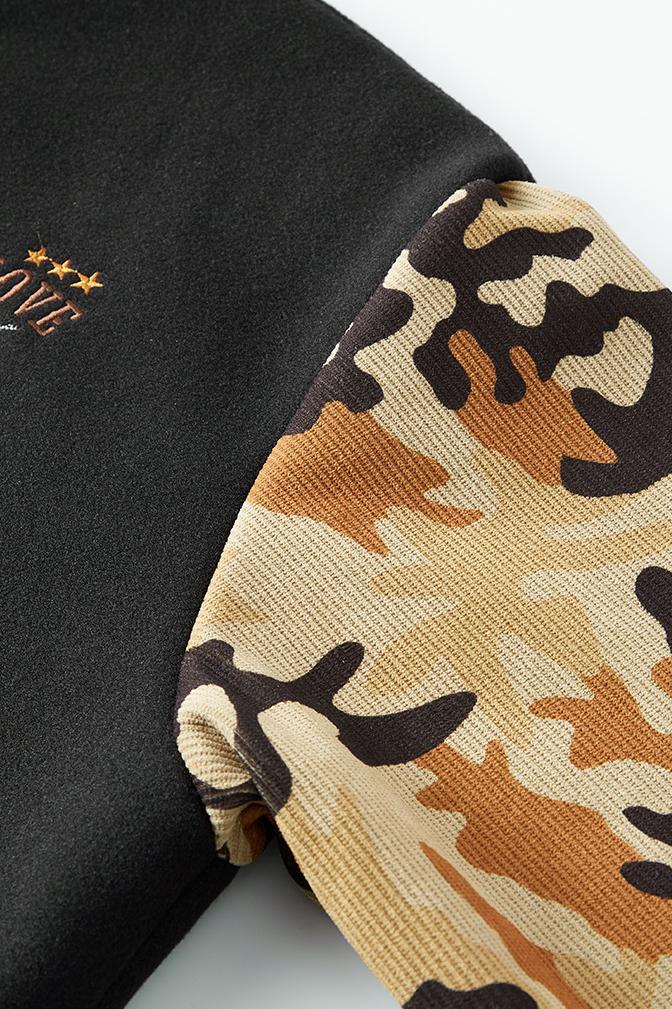 Camo Sleeve Baseball Jacket