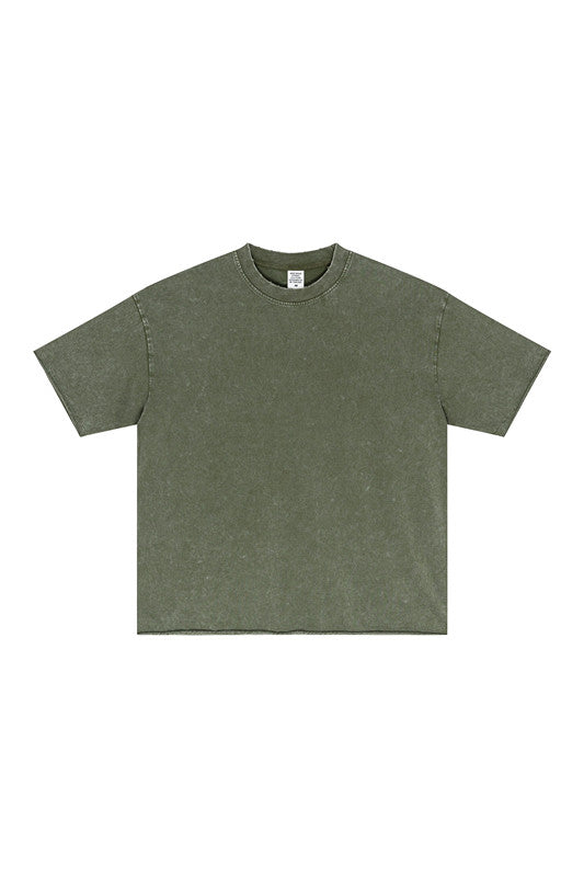 285GSM Distressed Fried Snowflakes Washed Tee