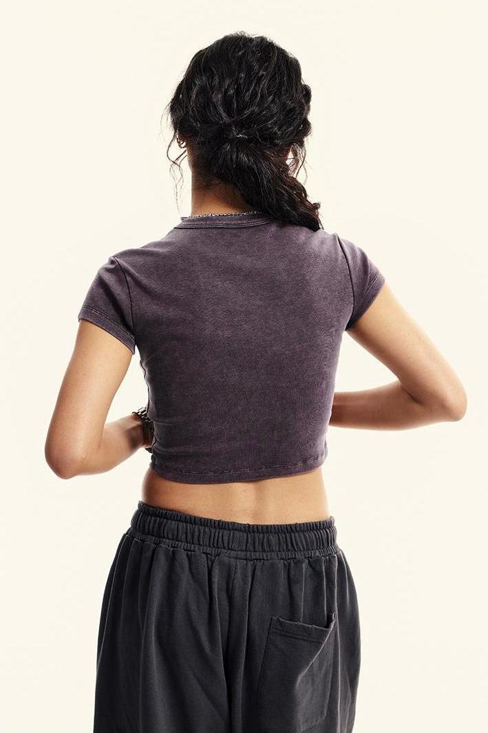 235GSM Pigment Dyed Crop Tee