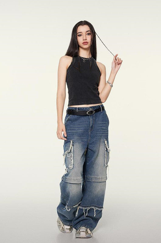235GSM Washed Out Crop Vest