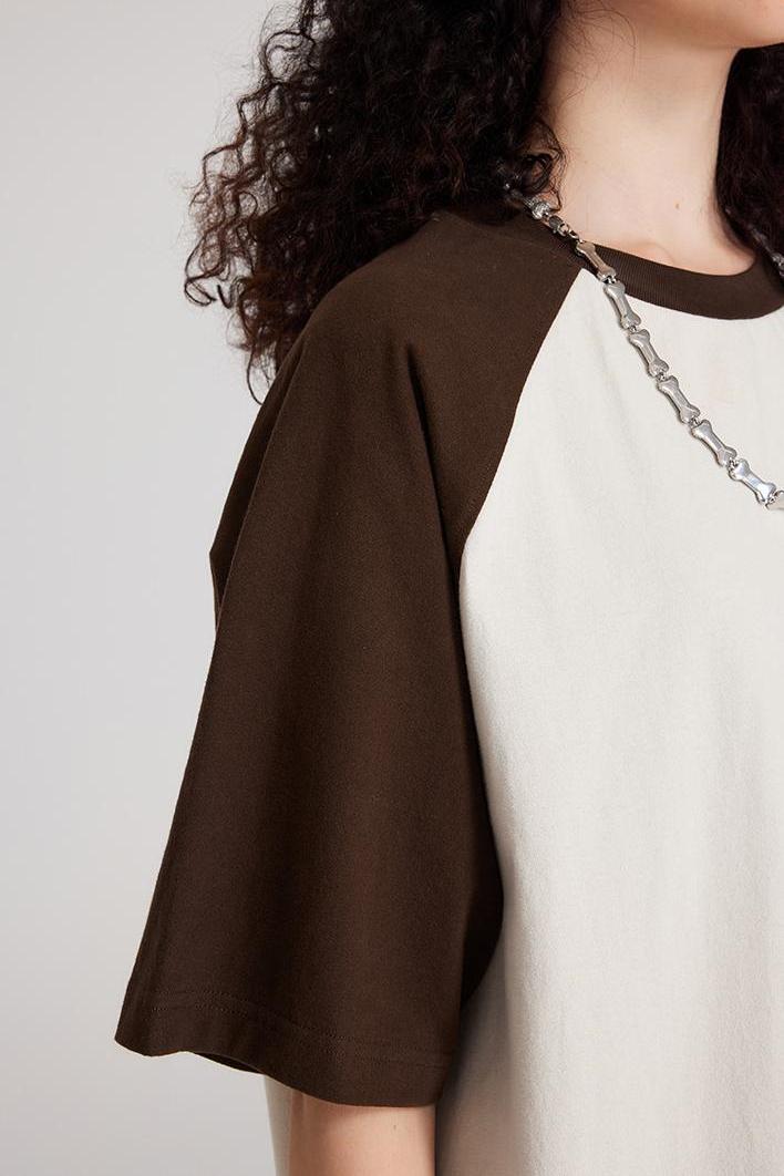 Contrast Sleeve Basic Tee