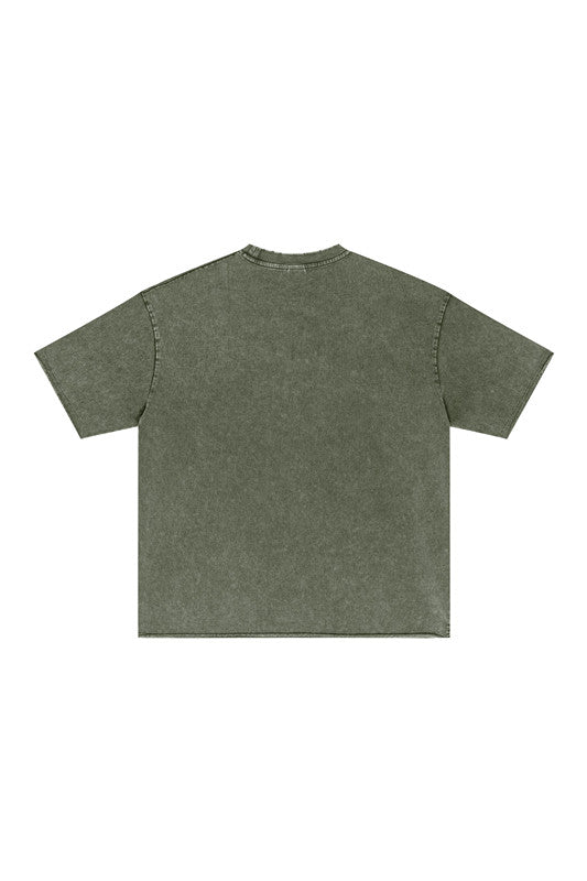 285GSM Distressed Fried Snowflakes Washed Tee