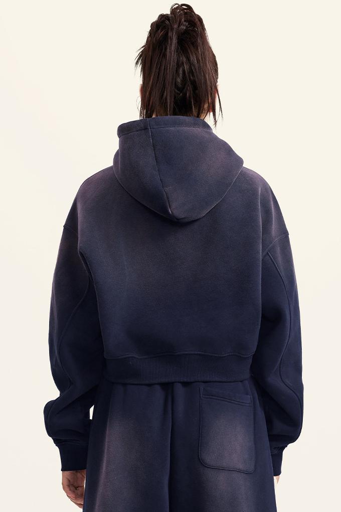 Washed Gradient Fleece Hoodie
