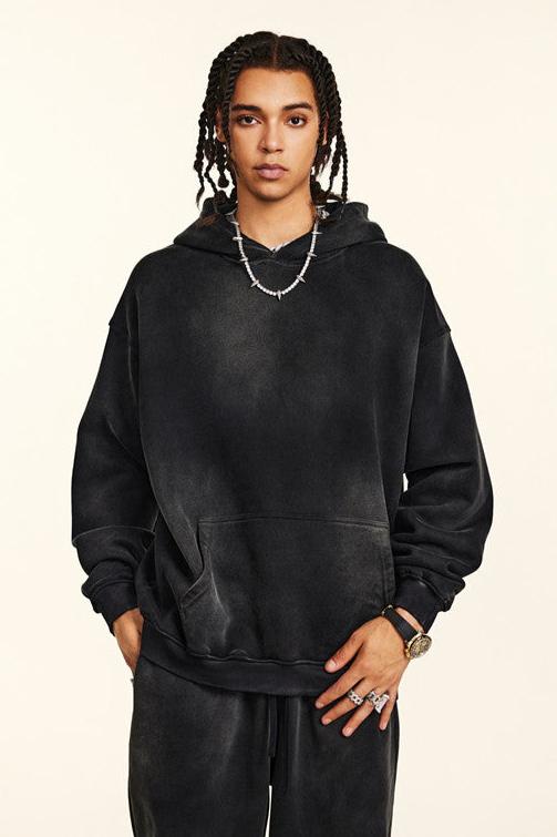 332GSM Gradient Sprayed Fleece Hoodie