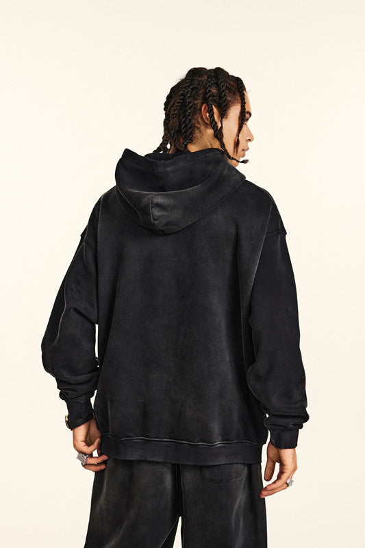 332GSM Gradient Sprayed Fleece Hoodie