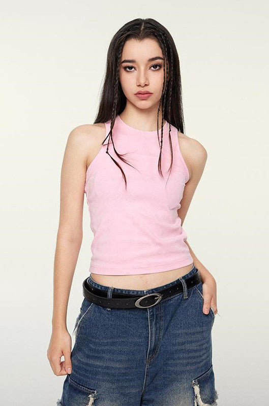 235GSM Washed Out Crop Vest
