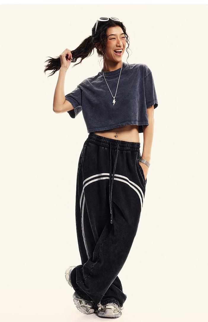 230GSM Stone Washed Crop Tee