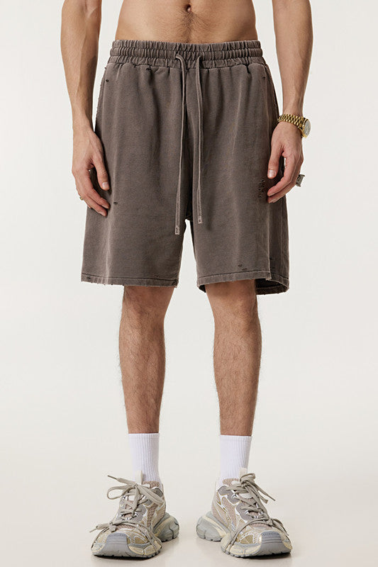 330GSM Pigment Dyed Distressed Short