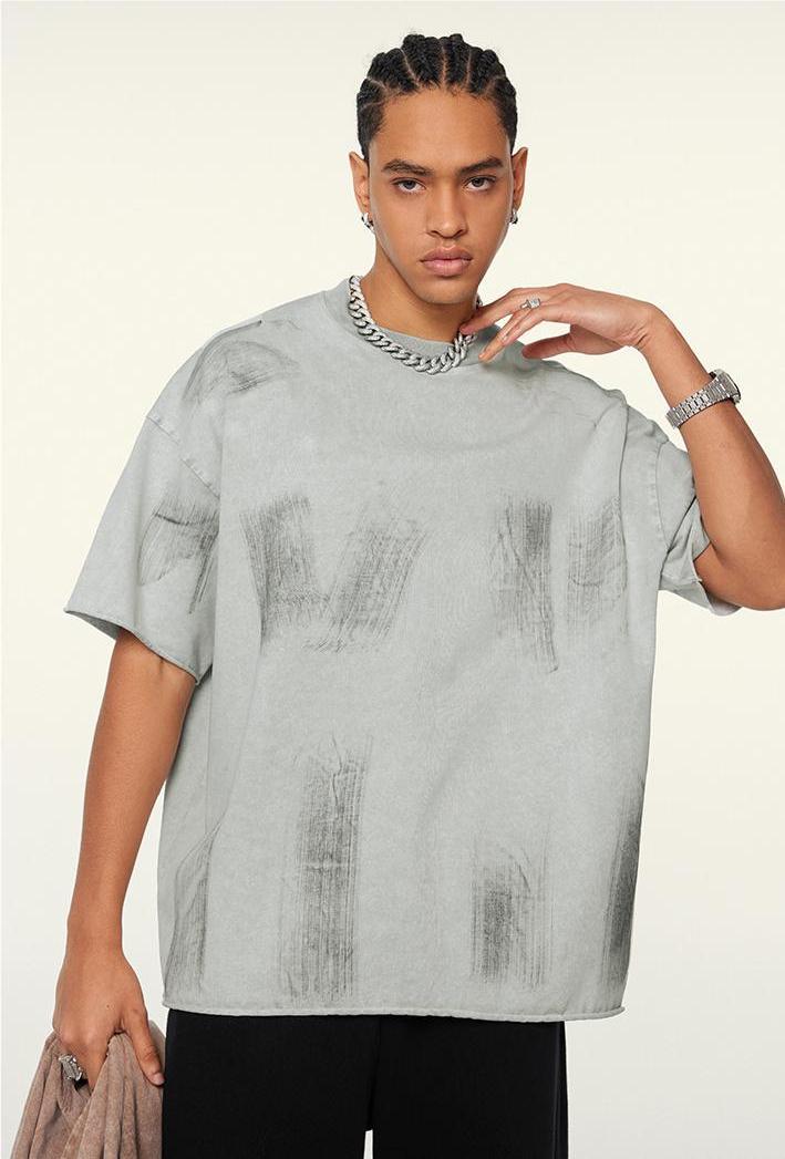 310GSM Brush Dyed Washed?Tee