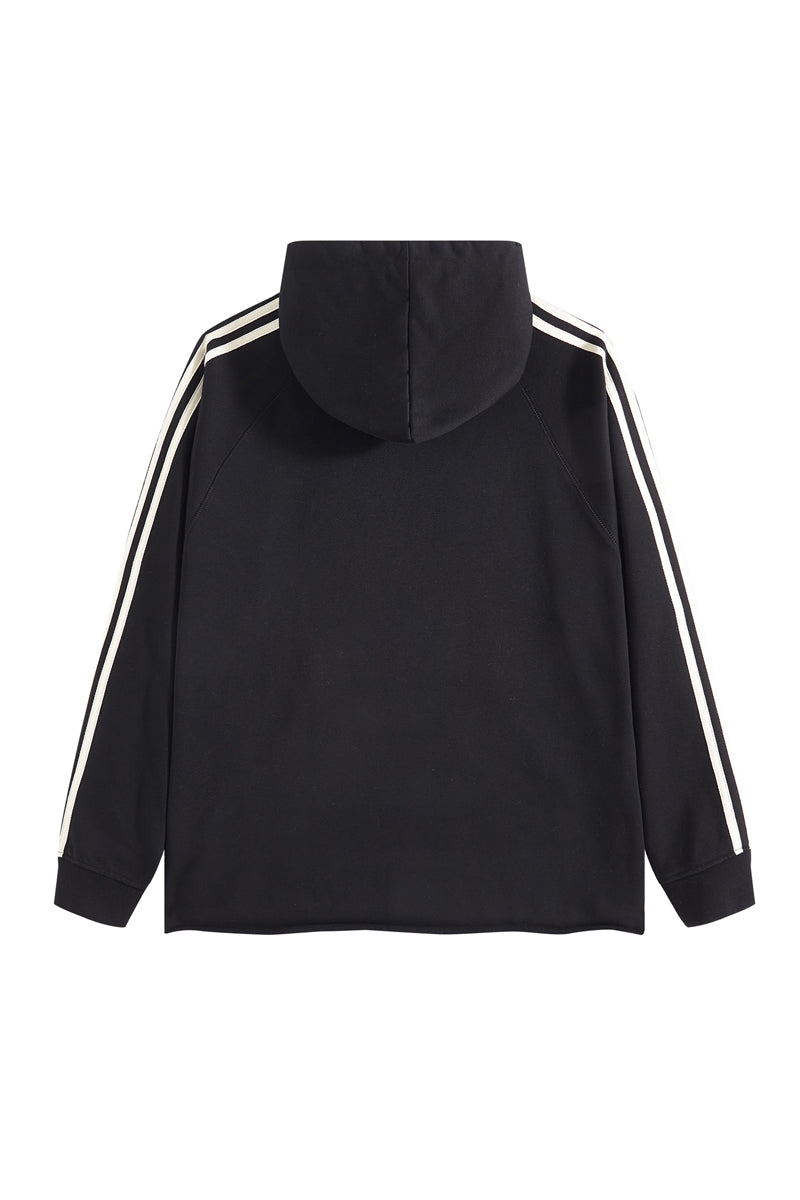 Side Stripe Distressed Hoodie