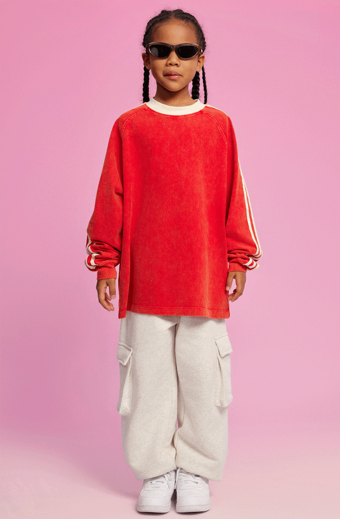 Kids Washed Stripe Crew