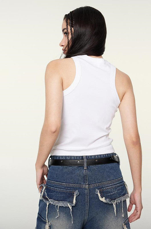 235GSM Washed Out Crop Vest