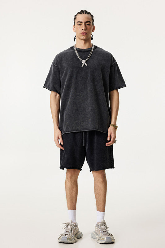 275GSM Distressed Pigment Dyed Tee