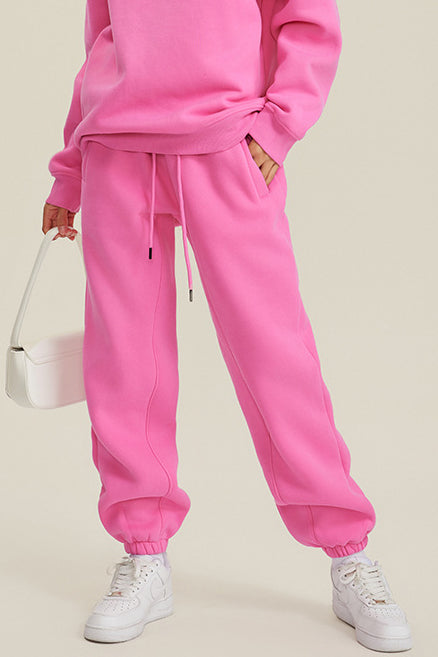 345G Fleece Solid Sweatpants