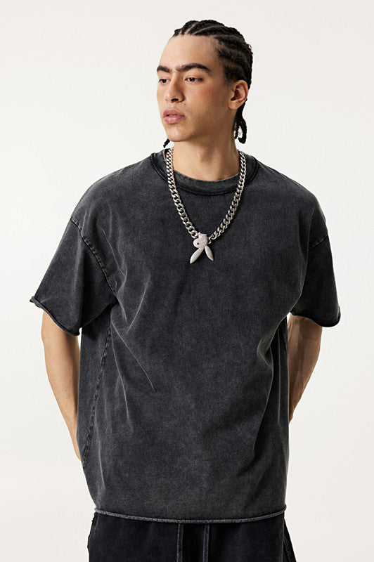 275GSM Distressed Pigment Dyed Tee