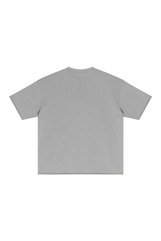 285GSM Distressed Fried Snowflakes Washed Tee