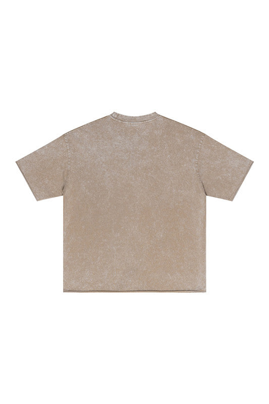 285GSM Distressed Fried Snowflakes Washed Tee
