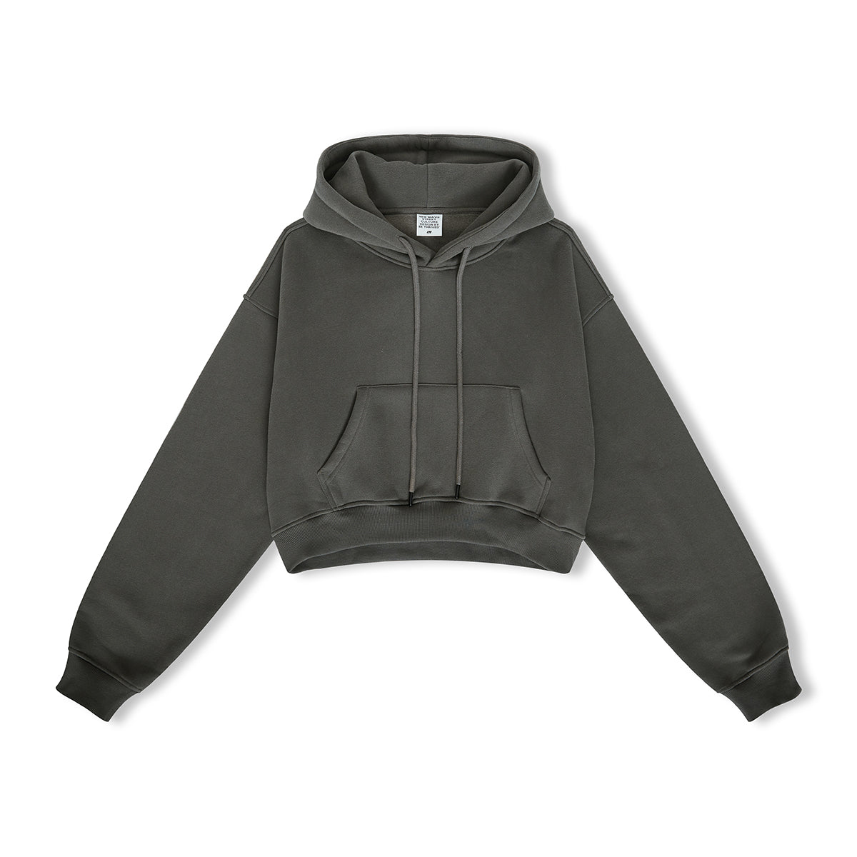 Basic Fleece Crop Hoodie