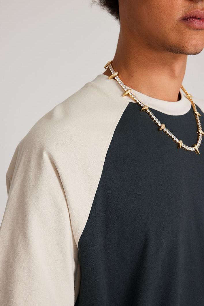 Contrast Sleeve Basic Tee