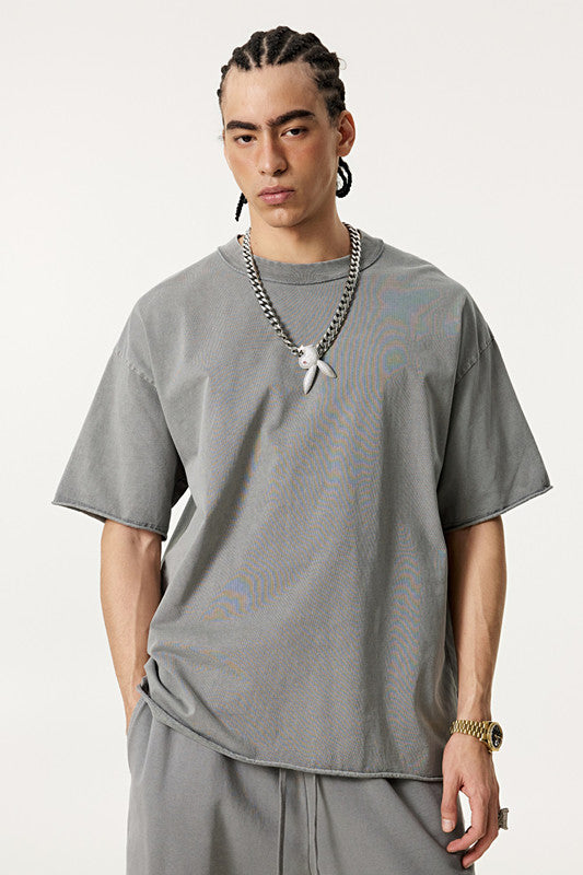 275GSM Distressed Pigment Dyed Tee