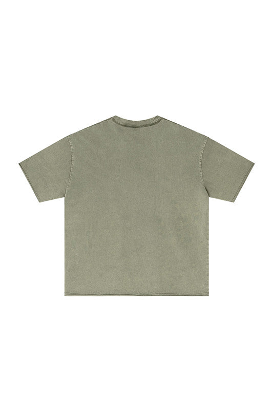 275GSM Distressed Pigment Dyed Tee