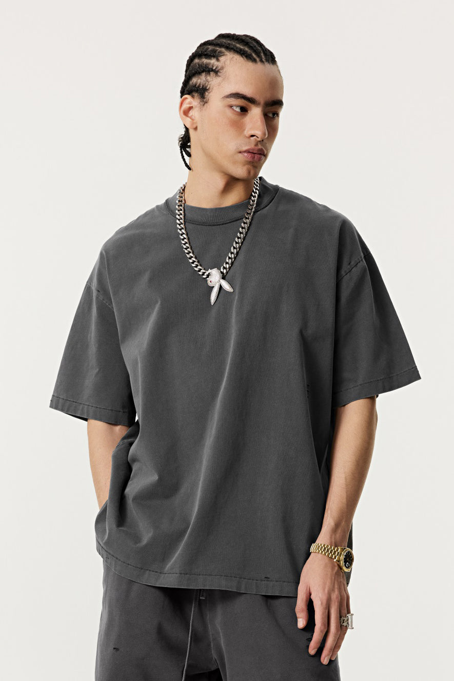 275GSM Pigment Dyed Distressed?Tee