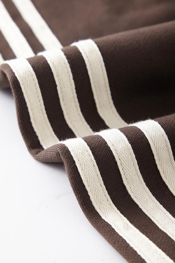 Side Stripe Distressed Hoodie