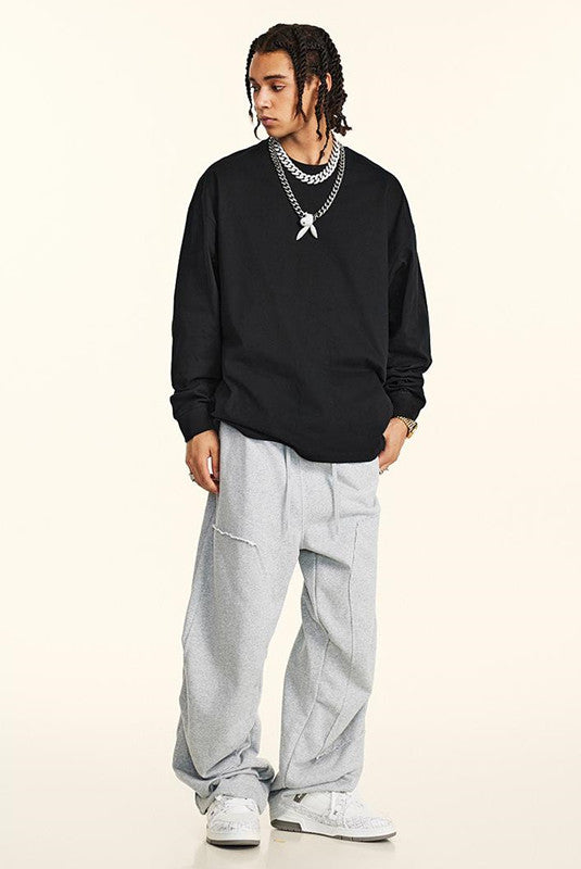 100% Cotton 250GSM Pigment Dyed Long Sleeve Crew