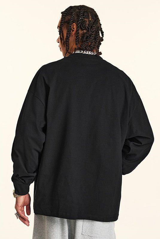 100% Cotton 250GSM Pigment Dyed Long Sleeve Crew