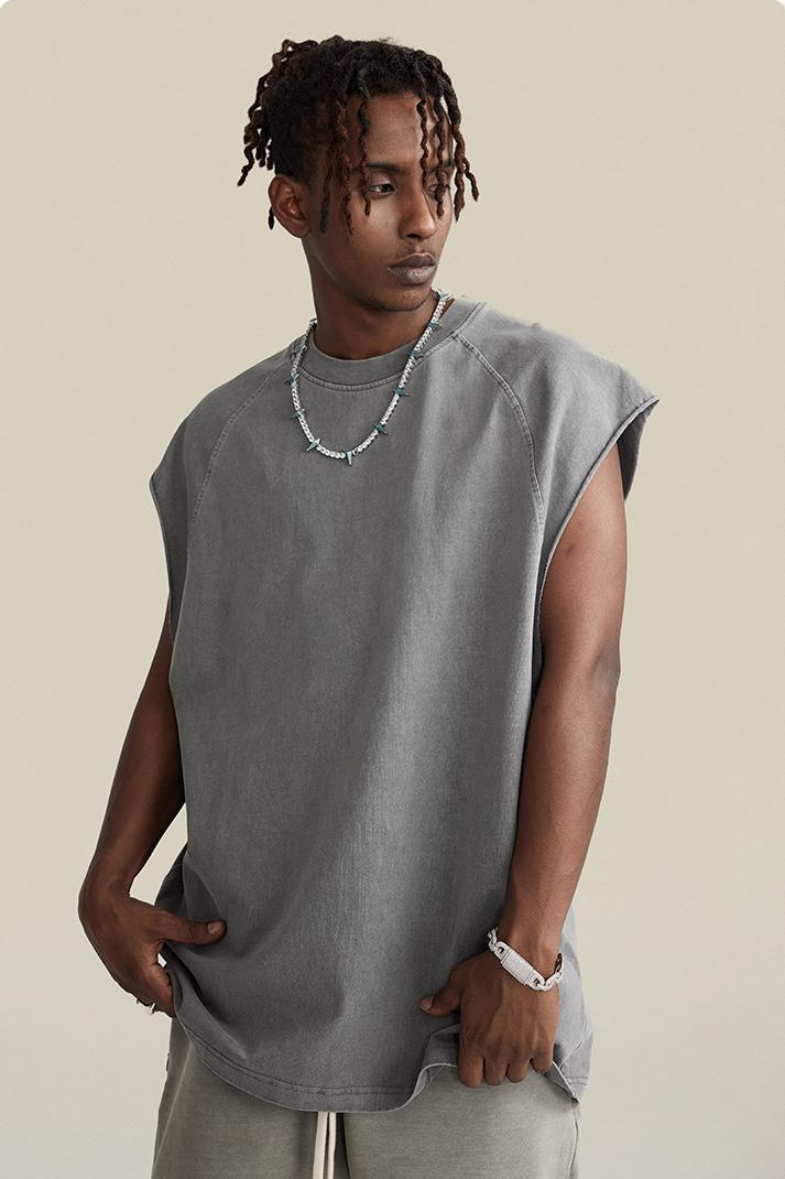 Washed Sleeveless Muscle Tee