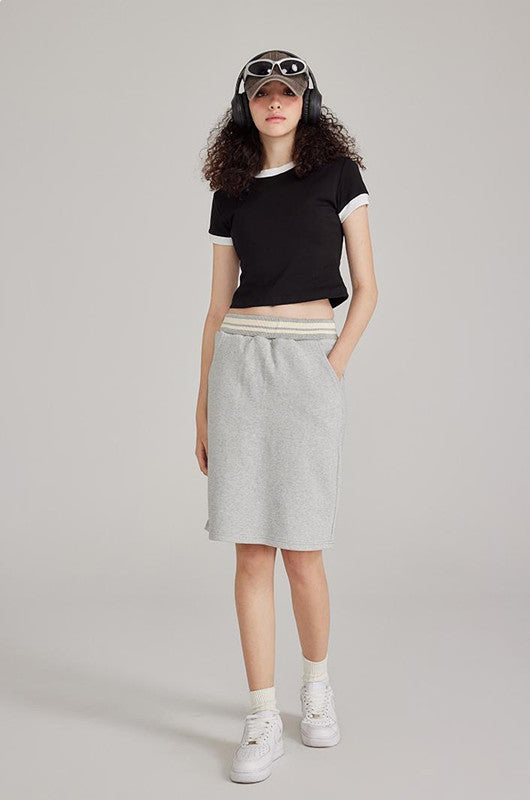 220GSM Color Contrast Crop Tee