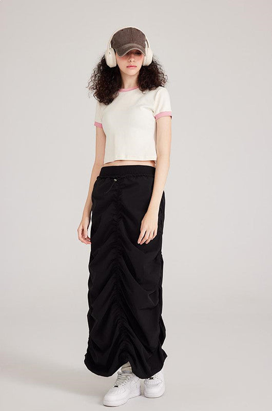 220GSM Color Contrast Crop Tee