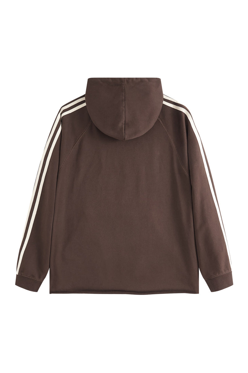 Side Stripe Distressed Hoodie