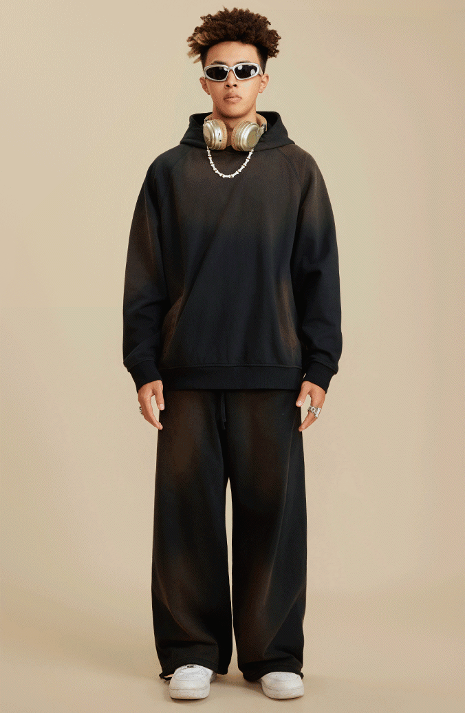 Fleece Gradient Washed Hoodie