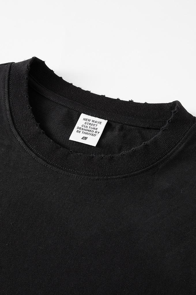 Washed Distressed Cotton Crew