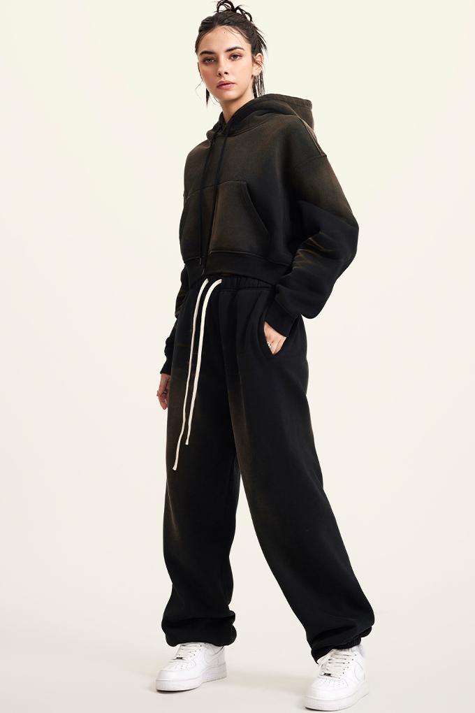 Washed Gradient Fleece Hoodie