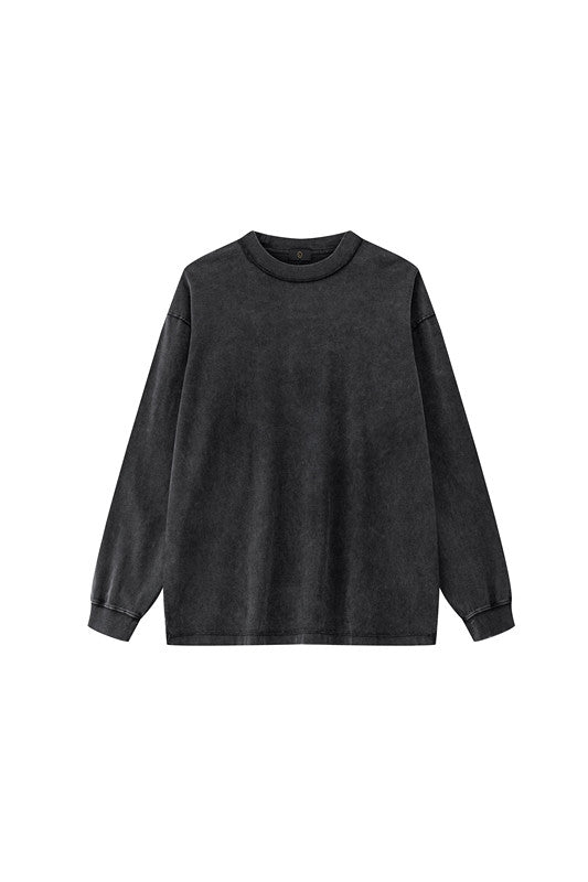 100% Cotton 250GSM Pigment Dyed Long Sleeve Crew