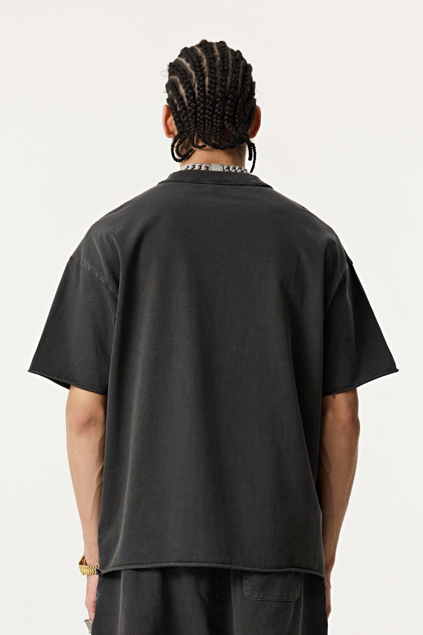 275GSM Distressed Pigment Dyed Tee