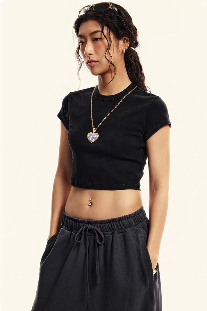 235GSM Pigment Dyed Crop Tee