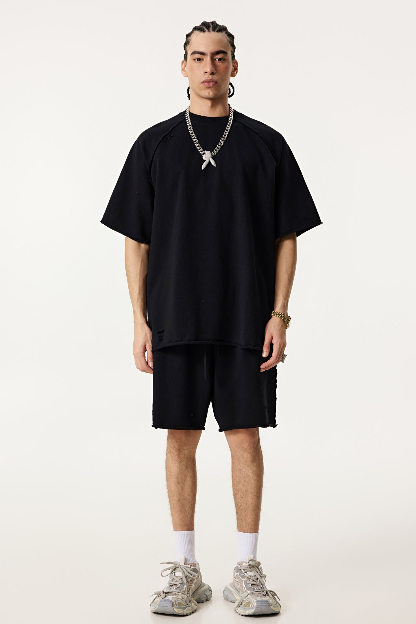 310GSM Pigment Dyed Distressed Washed Short