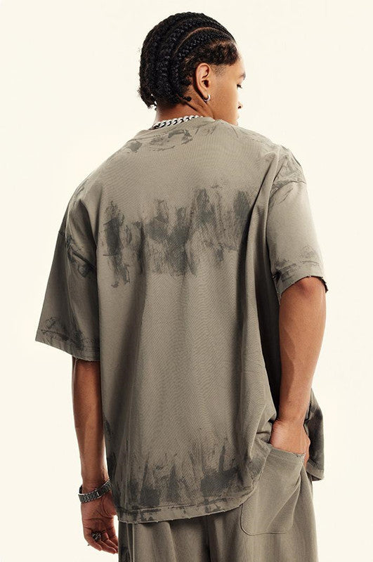 305GSM Distressed Dirty Effect Tee