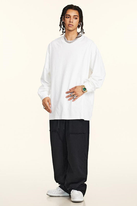 100% Cotton 250GSM Pigment Dyed Long Sleeve Crew